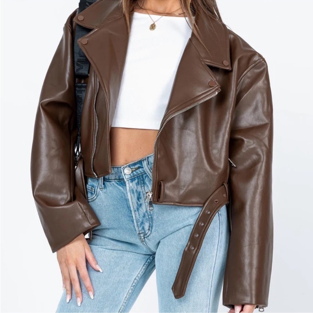 NWT LIONESS staten island vegan leather | medium | color brown